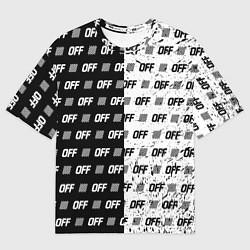 Футболка оверсайз мужская Off-White: Black & White, цвет: 3D-принт