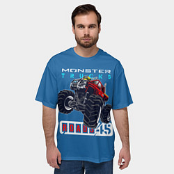 Футболка оверсайз мужская Monster trucks, цвет: 3D-принт — фото 2