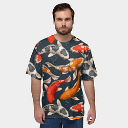 Футболка оверсайз мужская Карпы кои, цвет: 3D-принт — фото 2