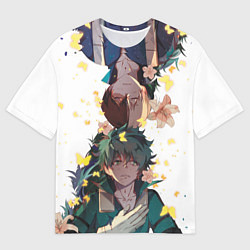 Мужская футболка оверсайз My Hero Academia парни с цветами