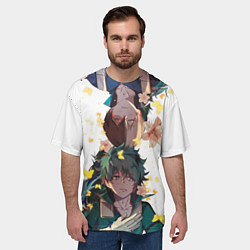 Футболка оверсайз мужская My Hero Academia парни с цветами, цвет: 3D-принт — фото 2
