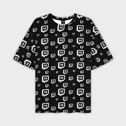 Мужская футболка оверсайз Twitch: Black Pattern