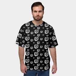 Футболка оверсайз мужская Twitch: Black Pattern, цвет: 3D-принт — фото 2
