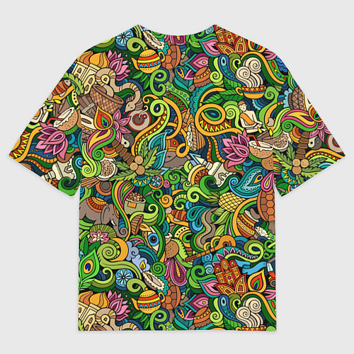 Мужская футболка оверсайз Тибетский коллаж / 3D-принт – фото 2