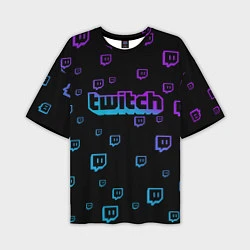 Мужская футболка оверсайз Twitch: Neon Style