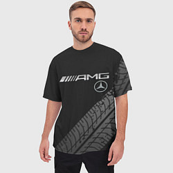 Футболка оверсайз мужская Mercedes AMG: Street Racing, цвет: 3D-принт — фото 2