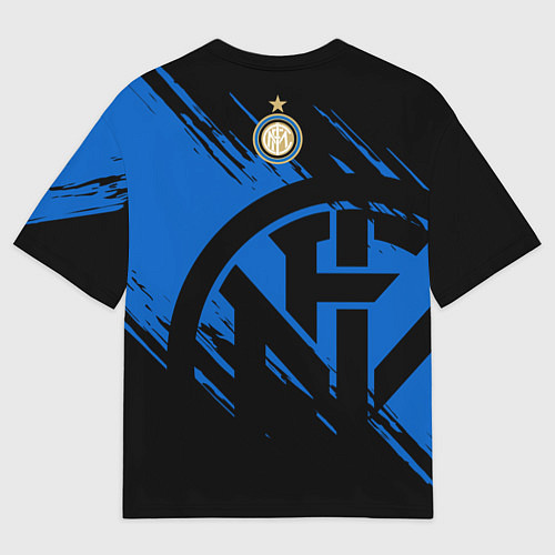 Мужская футболка оверсайз Интер Милан логотипы / 3D-принт – фото 2