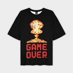 Мужская футболка оверсайз Game over - atomic explosion