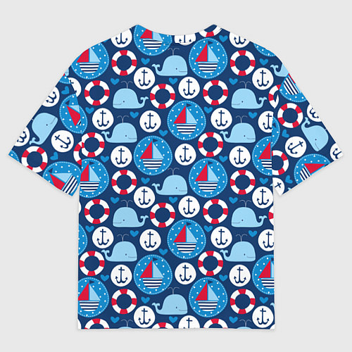 Мужская футболка оверсайз Киты и яхты / 3D-принт – фото 2