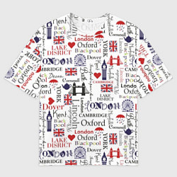 Мужская футболка оверсайз Лондон коллаж