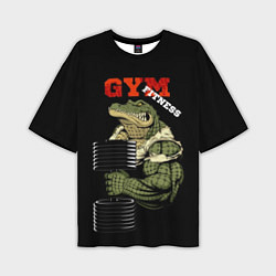 Мужская футболка оверсайз GYM fitness crocodile