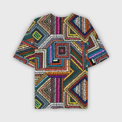 Мужская футболка оверсайз Этнический ковровый орнамент / 3D-принт – фото 2