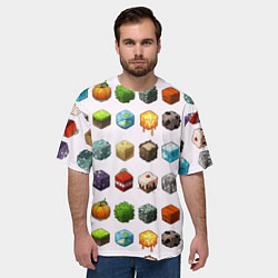 Футболка оверсайз мужская Minecraft Cubes, цвет: 3D-принт — фото 2