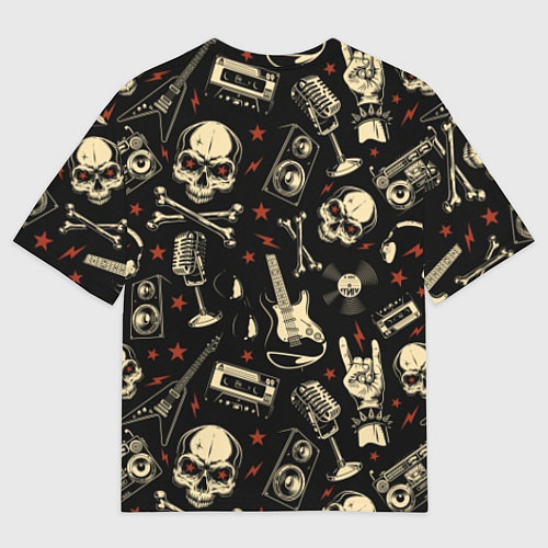 Мужская футболка оверсайз Гранж с черепами / 3D-принт – фото 2