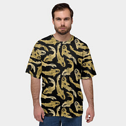 Футболка оверсайз мужская Золотые карпы кои, цвет: 3D-принт — фото 2