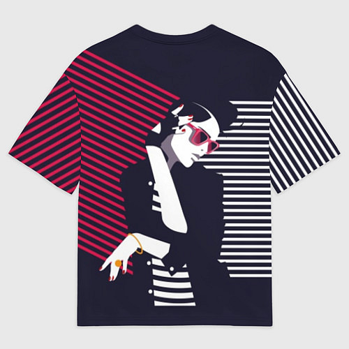 Мужская футболка оверсайз Стильная женщина - поп арт / 3D-принт – фото 2