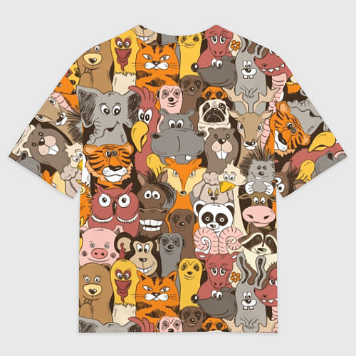 Мужская футболка оверсайз Прикольные зверушки / 3D-принт – фото 2