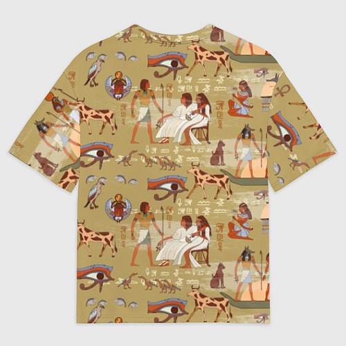 Мужская футболка оверсайз Египетские фрески / 3D-принт – фото 2