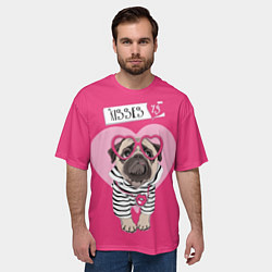 Футболка оверсайз мужская Kisses, цвет: 3D-принт — фото 2