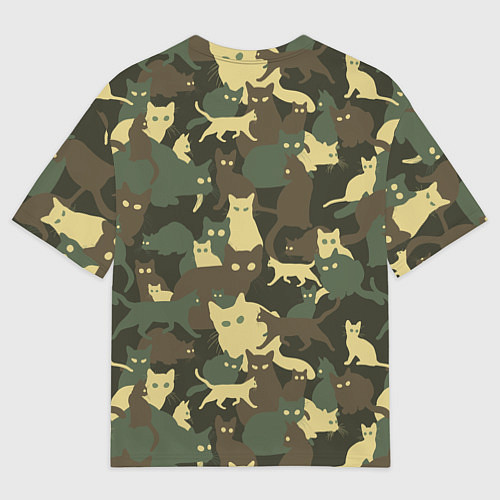 Мужская футболка оверсайз Кошачий камуфляж / 3D-принт – фото 2