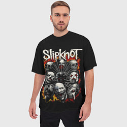 Футболка оверсайз мужская Slipknot: Faces, цвет: 3D-принт — фото 2