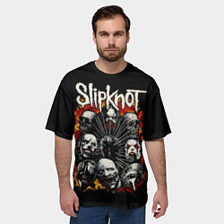 Футболка оверсайз мужская Slipknot: Faces, цвет: 3D-принт — фото 2