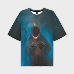 Мужская футболка оверсайз Blue Godzilla