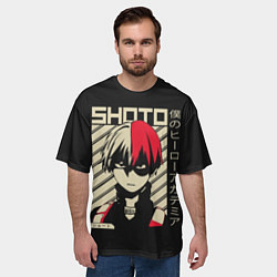 Футболка оверсайз мужская My Hero Academia красные волосы, цвет: 3D-принт — фото 2