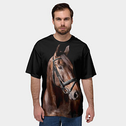 Футболка оверсайз мужская Гнедой скакун, цвет: 3D-принт — фото 2