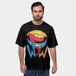 Футболка оверсайз мужская Wow - lips with tongue, цвет: 3D-принт — фото 2