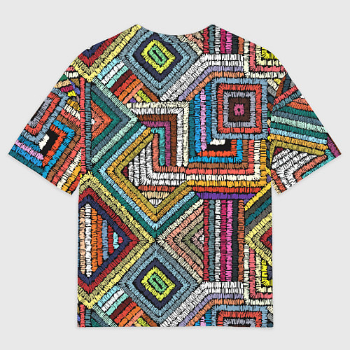 Мужская футболка оверсайз Этнический орнамент вышивка / 3D-принт – фото 2