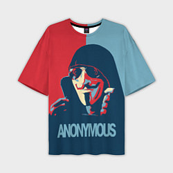 Футболка оверсайз мужская Anonymous поп арт мем, цвет: 3D-принт