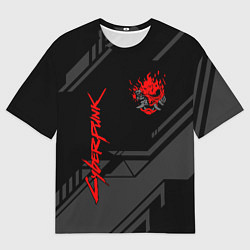 Футболка оверсайз мужская Cyberpunk 2077: Grey Samurai, цвет: 3D-принт