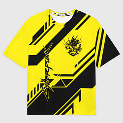 Мужская футболка оверсайз Cyberpunk 2077: Yellow Samurai