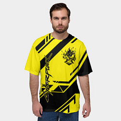 Футболка оверсайз мужская Cyberpunk 2077: Yellow Samurai, цвет: 3D-принт — фото 2