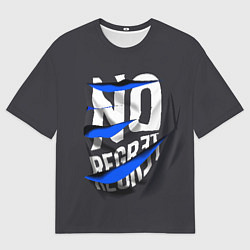 Мужская футболка оверсайз Без сожаления объемная надпись