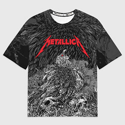 Футболка оверсайз мужская Metallica птица на черепах, цвет: 3D-принт