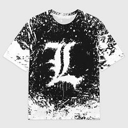 Футболка оверсайз мужская L letter кляксы, цвет: 3D-принт