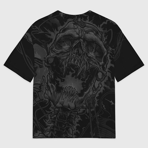 Мужская футболка оверсайз Metallica - кричащий скелет / 3D-принт – фото 2