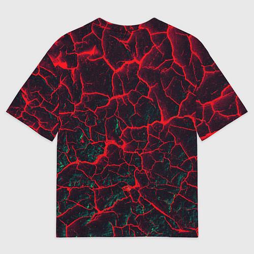 Мужская футболка оверсайз Молнии красные абстрактные / 3D-принт – фото 2