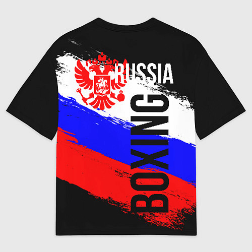 Мужская футболка оверсайз Boxing Russia Team и герб РФ / 3D-принт – фото 2