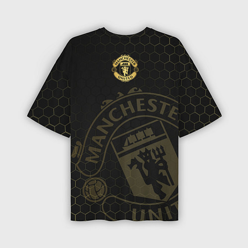 Мужская футболка оверсайз Манчестер Юнайтед - team coat of arms / 3D-принт – фото 2
