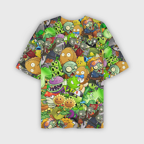 Мужская футболка оверсайз PLANTS VS ZOMBIES / 3D-принт – фото 2