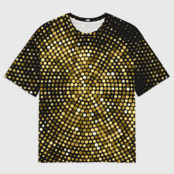 Мужская футболка оверсайз Золотые блестящие блестки