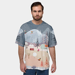 Футболка оверсайз мужская Новогодние каникулы, цвет: 3D-принт — фото 2