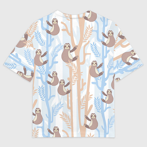 Мужская футболка оверсайз Ленивец стайл / 3D-принт – фото 2