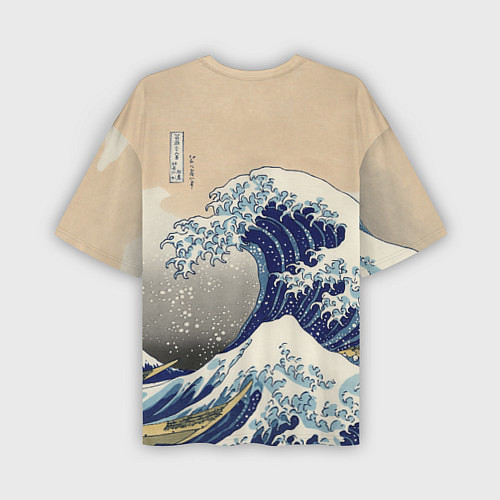 Мужская футболка оверсайз Kanagawa Wave Art / 3D-принт – фото 2