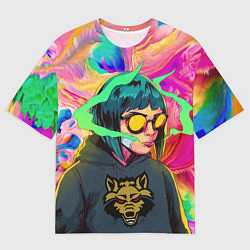 Мужская футболка оверсайз Девушка На Стиле