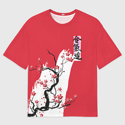 Мужская футболка оверсайз Сакура Айкидо