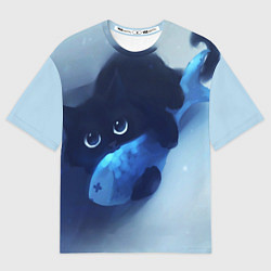 Футболка оверсайз мужская Аниме CAT, цвет: 3D-принт